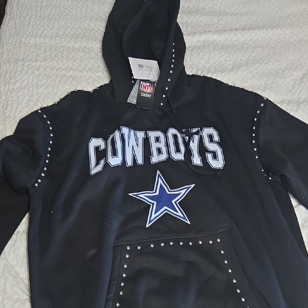 NFL Cowboys Black Hoodie with Blue Star